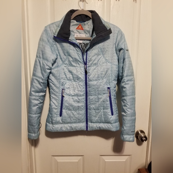 Columbia Omni Heat Winter Ski Parka Jacket Size M Color Light Blue - Picture 2 of 6